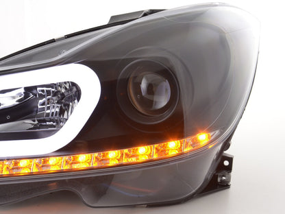 Scheinwerfer Set Daylight LED TFL-Optik Mercedes C-Klasse W204 Bj. 11-14 schwarz