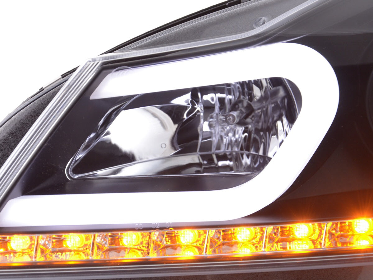 Scheinwerfer Set Daylight LED TFL-Optik Mercedes C-Klasse W204 Bj. 11-14 schwarz