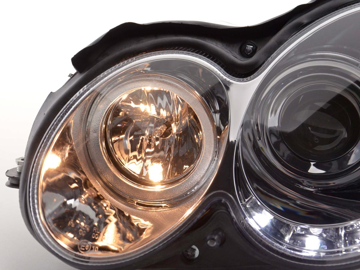 Scheinwerfer Set Daylight LED TFL-Optik Mercedes CLK Typ W209  04-09 chrom
