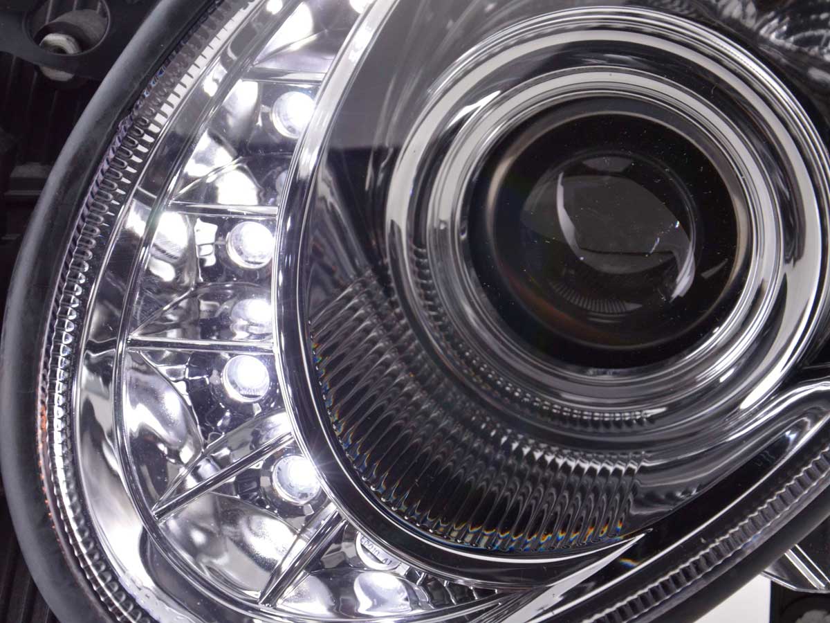 Scheinwerfer Set Daylight LED TFL-Optik Mercedes E-Klasse Typ W211  02-06 chrom