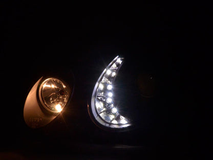Scheinwerfer Set Daylight LED TFL-Optik Mercedes E-Klasse Typ W211 Bj. 06-08 schwarz