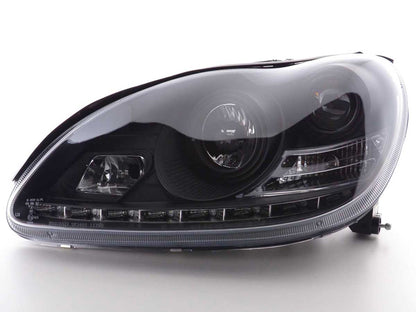 Scheinwerfer Set Daylight LED TFL-Optik Mercedes S-Klasse Typ W220 Bj. 98-05 schwarz