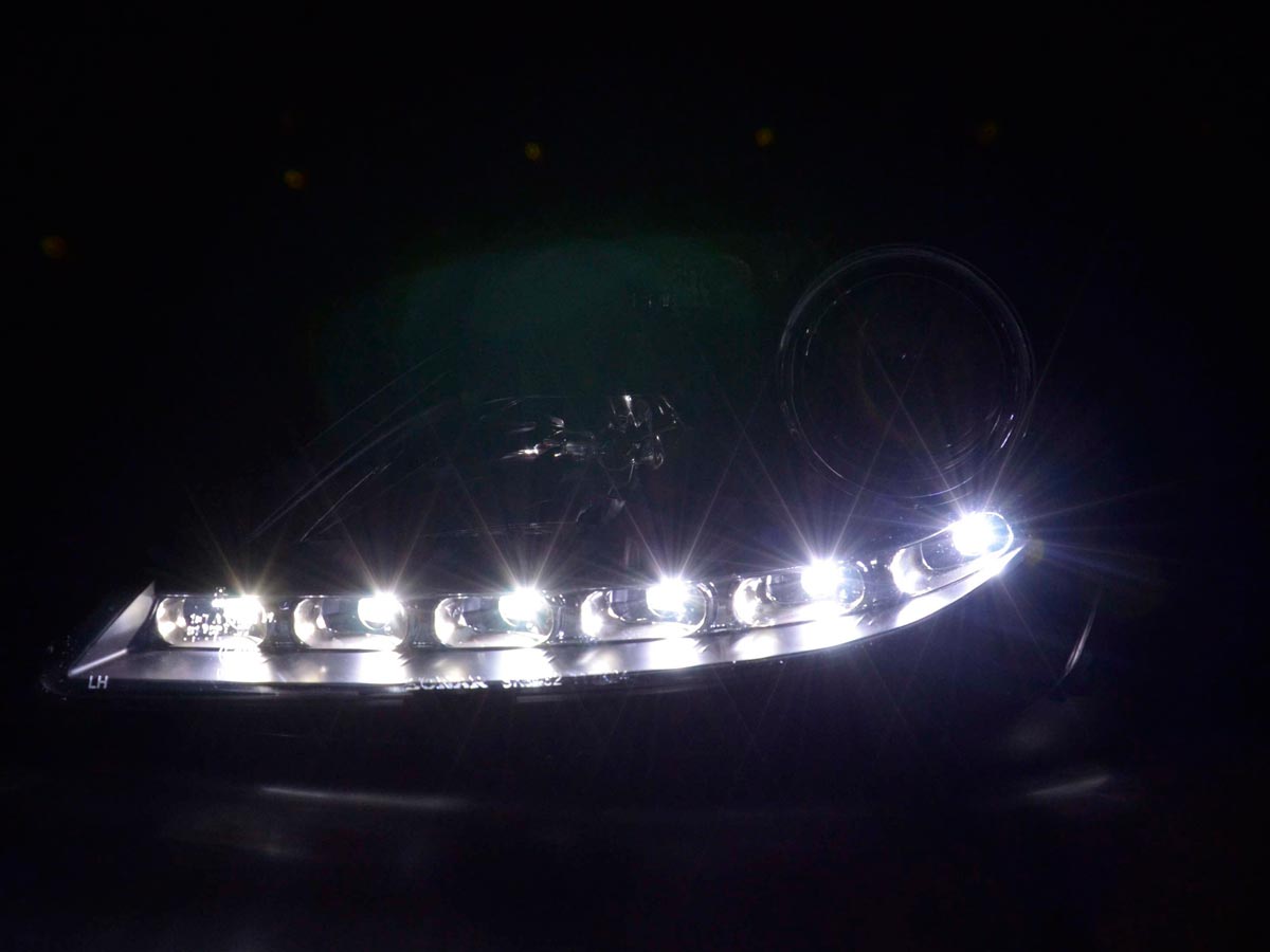 Scheinwerfer Set Daylight LED TFL-Optik Mercedes SLK 171 Bj. 04-11 schwarz