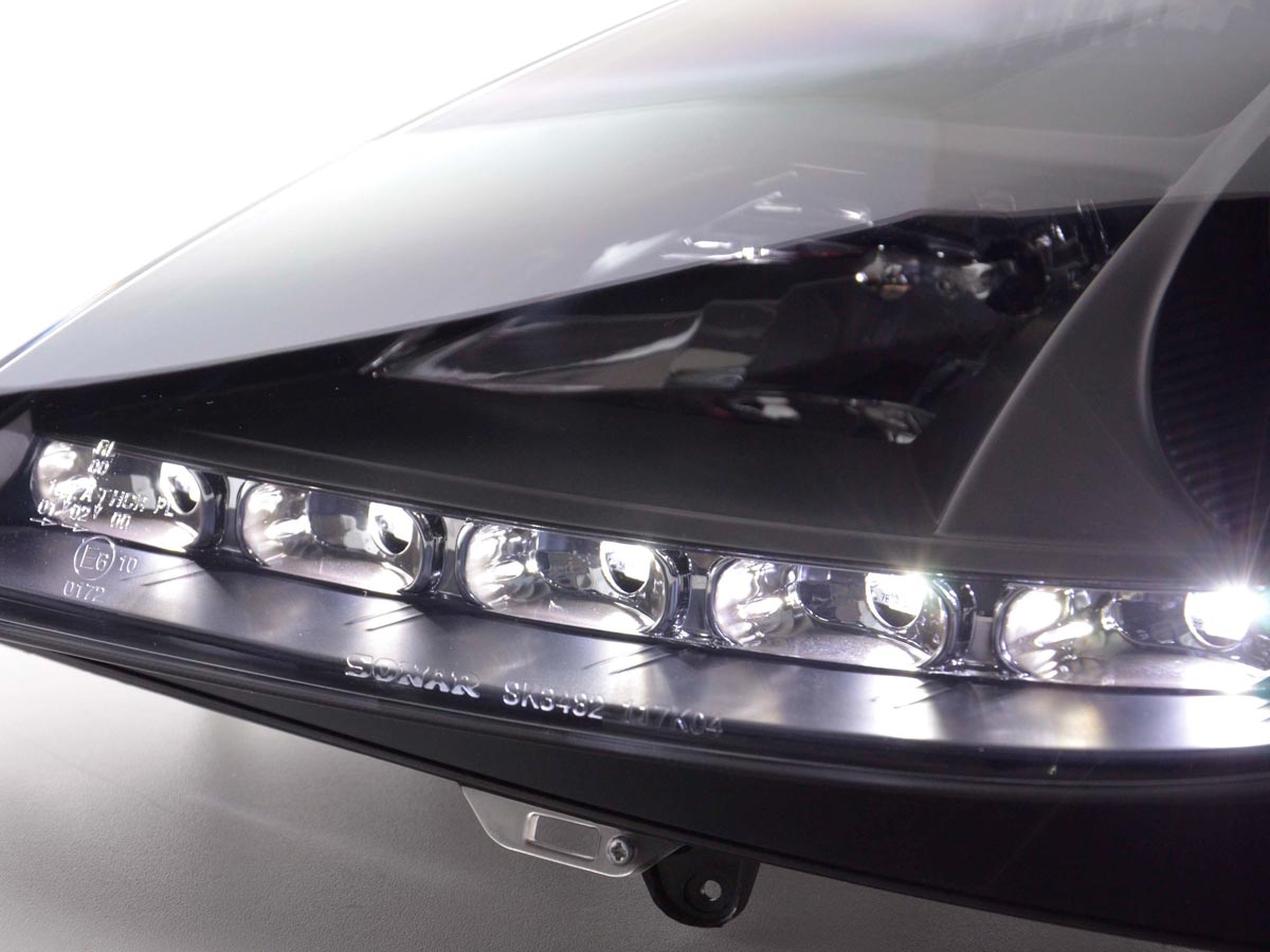 Scheinwerfer Set Daylight LED TFL-Optik Mercedes SLK 171 Bj. 04-11 schwarz
