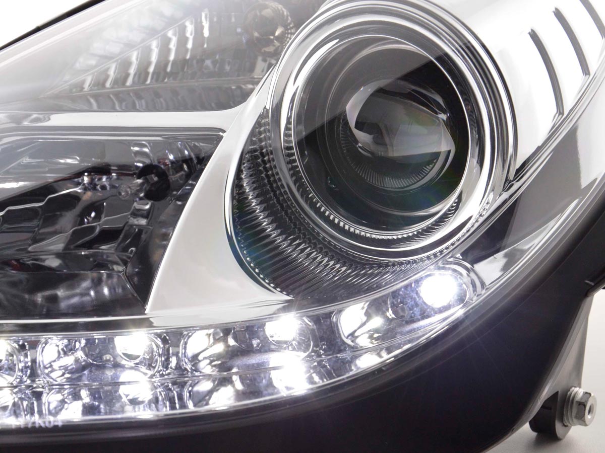 Scheinwerfer Set Daylight LED TFL-Optik Mercedes SLK R171 Bj. 04-11 chrom