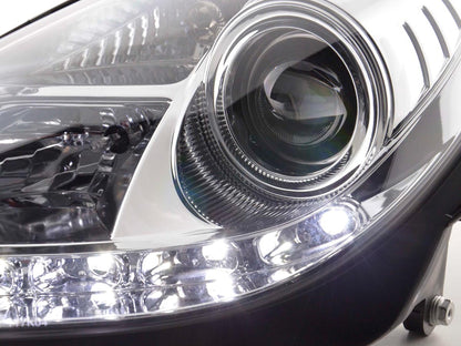 Scheinwerfer Set Daylight LED TFL-Optik Mercedes SLK R171 Bj. 04-11 chrom