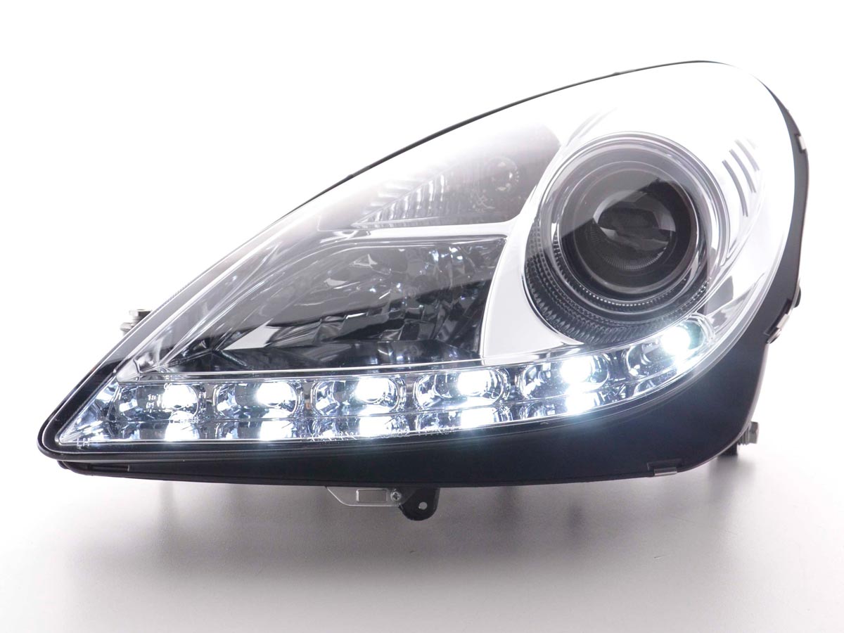 Scheinwerfer Set Daylight LED Tagfahrlicht Mercedes SLK R171 chrom