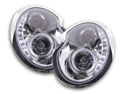 Scheinwerfer Set Daylight LED TFL-Optik Mini Cooper Typ R50 Bj. 01-06 chrom