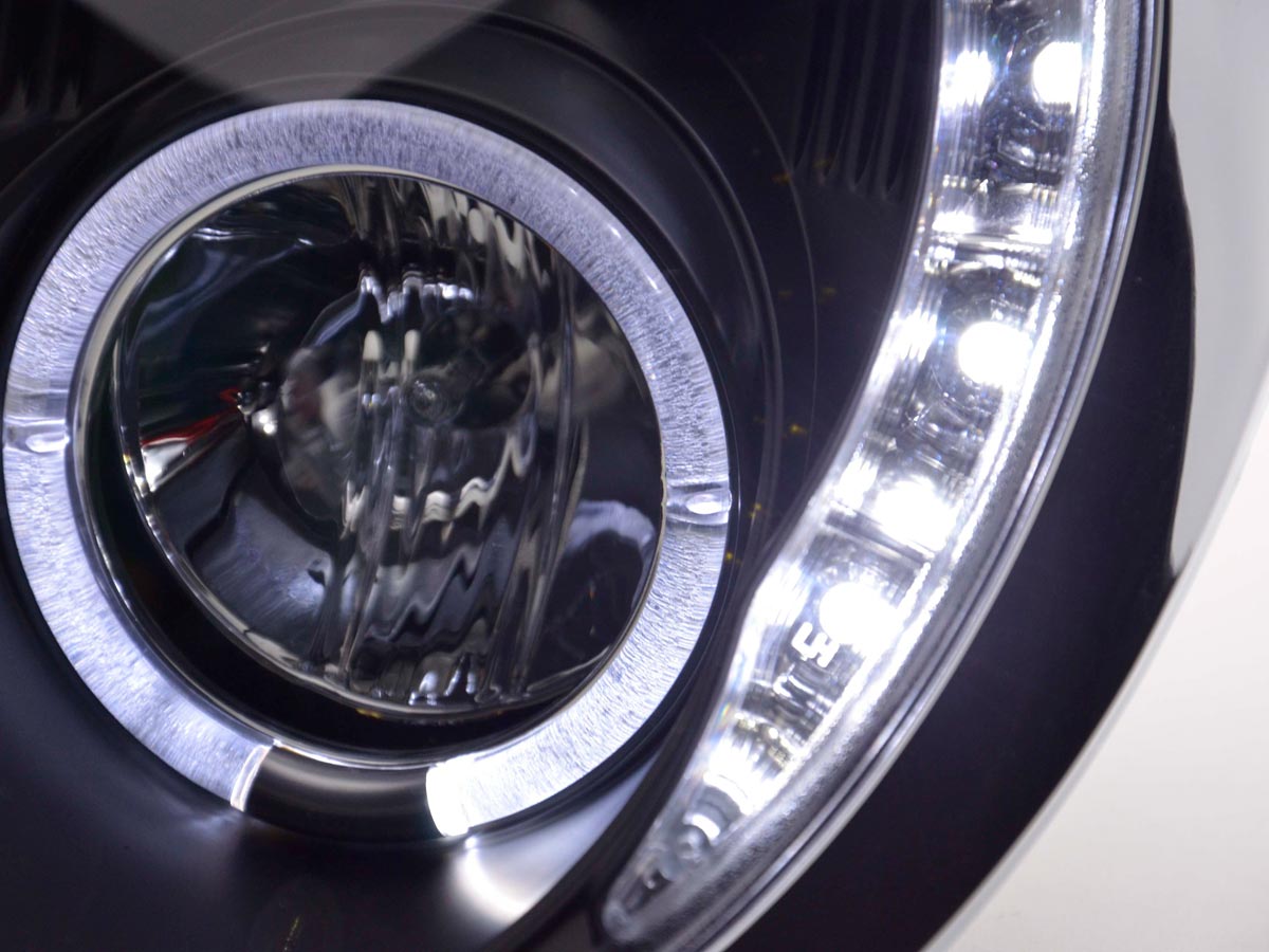 Scheinwerfer Set Daylight LED TFL-Optik Mini Cooper Typ R50  01-06 schwarz