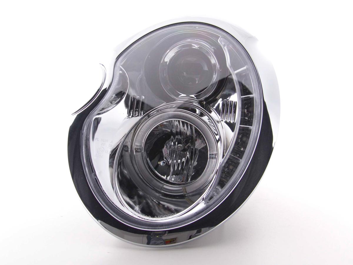 Scheinwerfer Set Daylight LED TFL-Optik Mini Cooper Typ R50 Bj. 01-06 chrom
