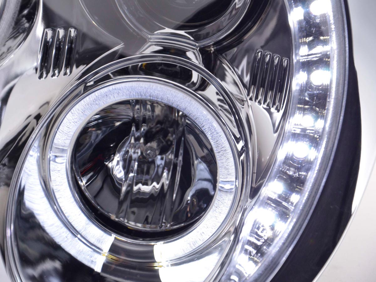 Scheinwerfer Set Daylight LED TFL-Optik Mini Cooper Typ R50 Bj. 01-06 chrom