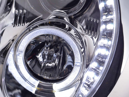 Scheinwerfer Set Daylight LED TFL-Optik Mini Cooper Typ R50 Bj. 01-06 chrom