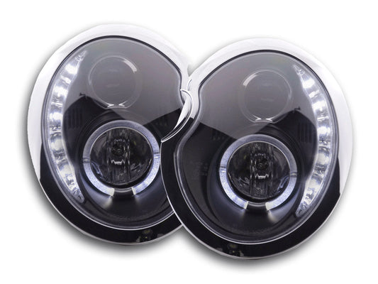 Scheinwerfer Set Daylight LED TFL-Optik Mini Cooper Typ R50  01-06 schwarz