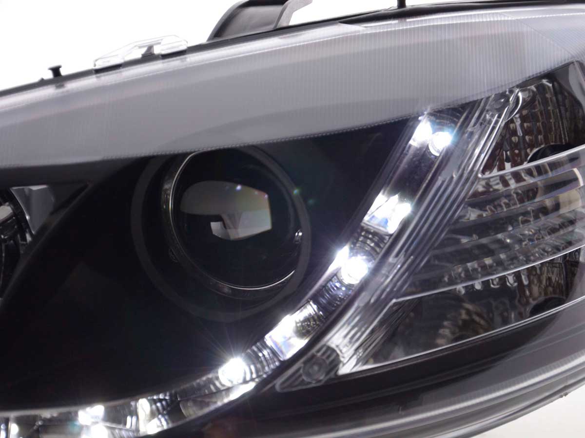 Scheinwerfer Set Daylight LED TFL-Optik Opel Astra G  98-03 schwarz