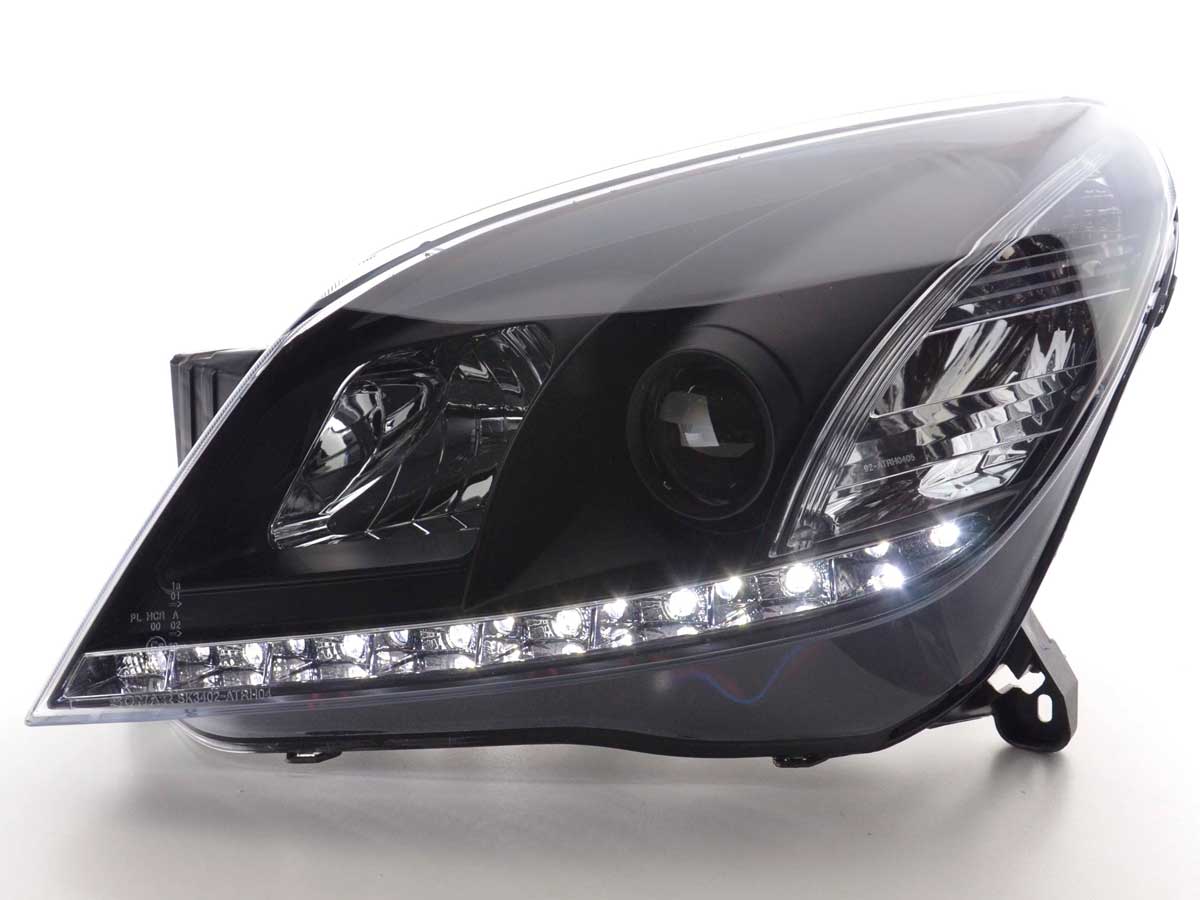 Scheinwerfer Set Daylight LED TFL-Optik Opel Astra H schwarz