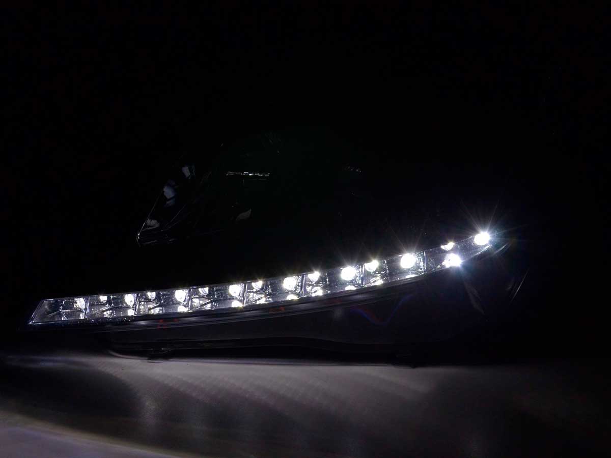 Scheinwerfer Set Daylight LED TFL-Optik Opel Astra H schwarz