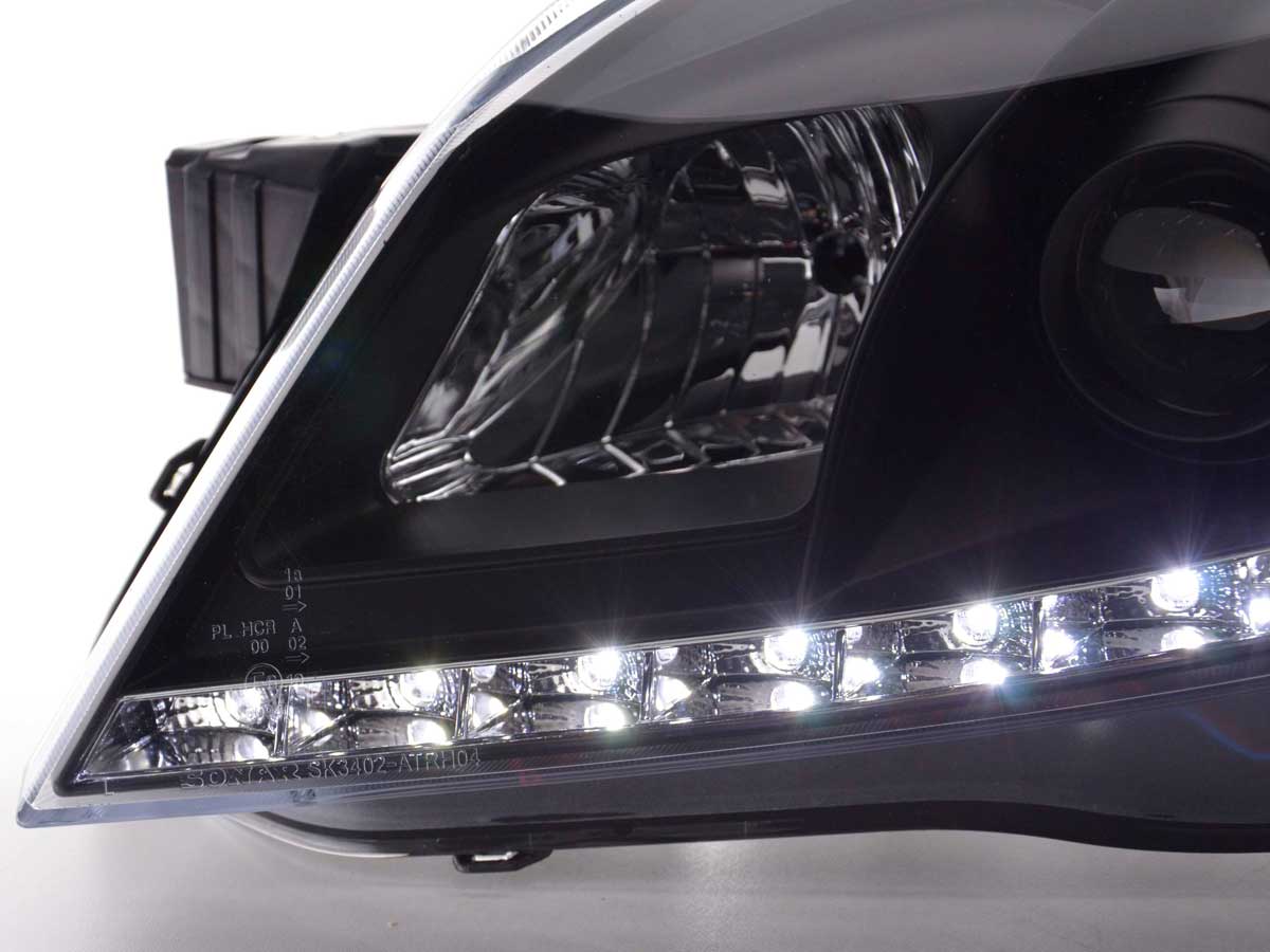 Scheinwerfer Set Daylight LED TFL-Optik Opel Astra H schwarz