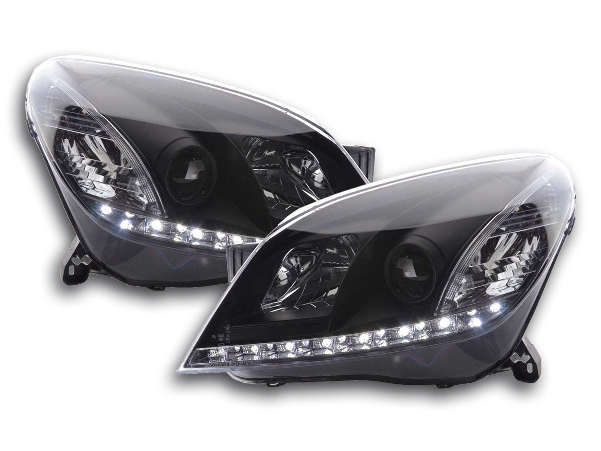 Scheinwerfer Set Daylight LED TFL-Optik Opel Astra H schwarz