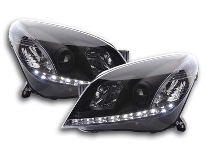 Scheinwerfer Set Daylight LED TFL-Optik Opel Astra H schwarz