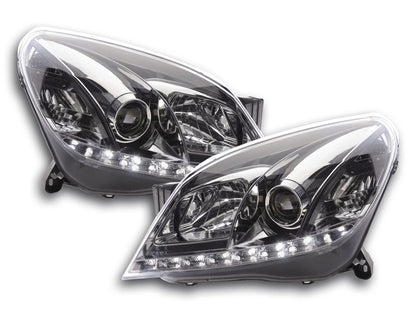 Scheinwerfer Set Daylight LED TFL-Optik Opel Astra H chrom