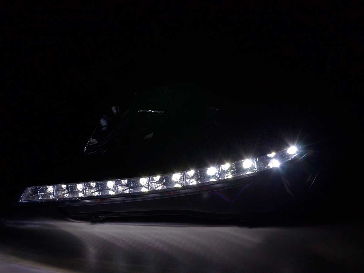 Scheinwerfer Set Daylight LED TFL-Optik Opel Astra H schwarz