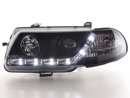 Scheinwerfer Set Daylight LED TFL-Optik Opel Astra F  95-97 schwarz