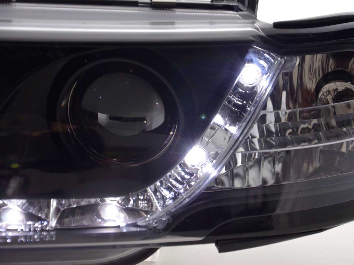 Scheinwerfer Set Daylight LED TFL-Optik Opel Astra F  95-97 schwarz