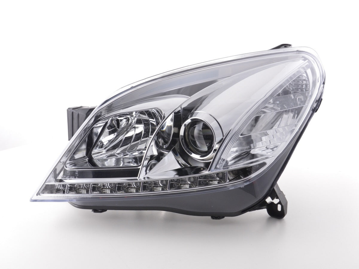Scheinwerfer Set Daylight LED TFL-Optik Opel Astra H Bj. 04-10 chrom für Rechtslenker