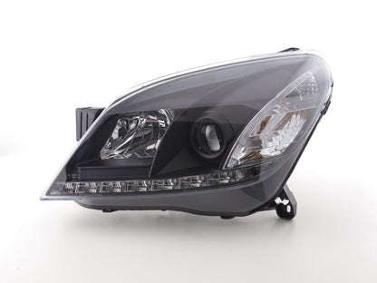 Scheinwerfer Set Daylight LED TFL-Optik Opel Astra H Bj. 04-10 schwarz für Rechtslenker