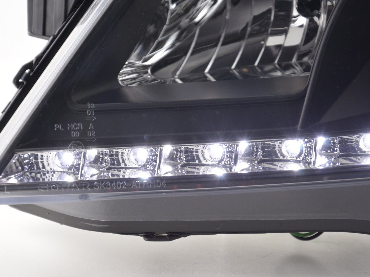 Scheinwerfer Set Daylight LED TFL-Optik Opel Astra H Bj. 04-10 schwarz für Rechtslenker