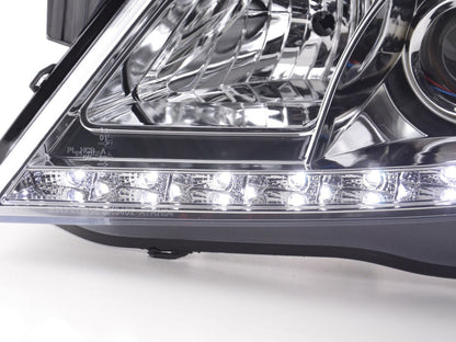 Scheinwerfer Set Daylight LED TFL-Optik Opel Astra H Bj. 04-10 chrom für Rechtslenker