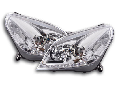 Scheinwerfer Set Daylight LED TFL-Optik Opel Astra H Bj. 04-10 chrom für Rechtslenker