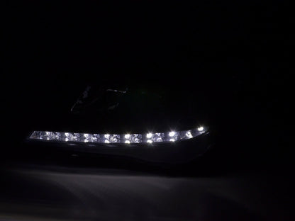 Scheinwerfer Set Daylight LED TFL-Optik Opel Astra H Bj. 04-10 schwarz für Rechtslenker