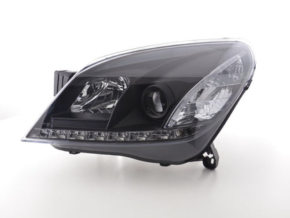Scheinwerfer Set Daylight LED TFL-Optik Opel Astra H Bj. 04-10 schwarz für Rechtslenker
