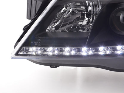 Scheinwerfer Set Daylight LED TFL-Optik Opel Astra H Bj. 04-10 schwarz für Rechtslenker
