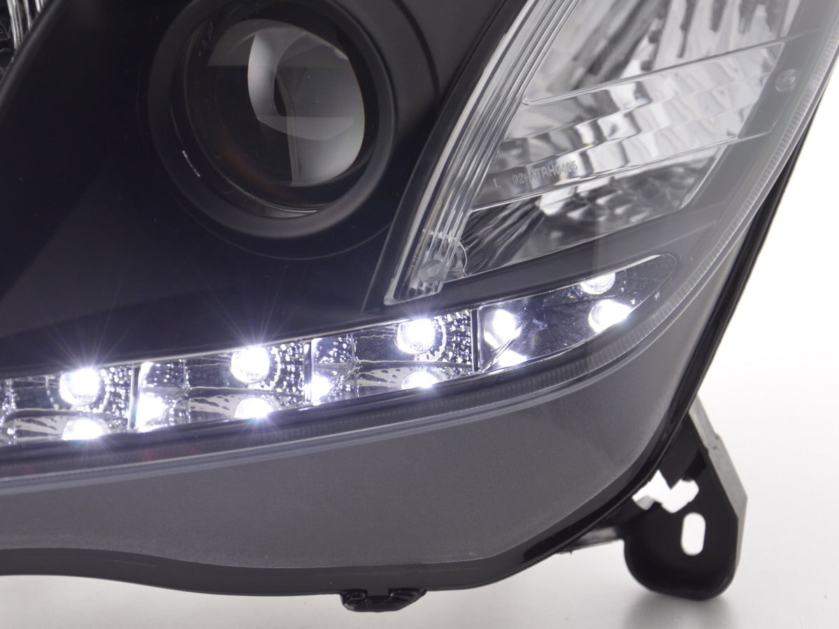 Scheinwerfer Set Daylight LED TFL-Optik Opel Astra H Bj. 04-10 schwarz für Rechtslenker
