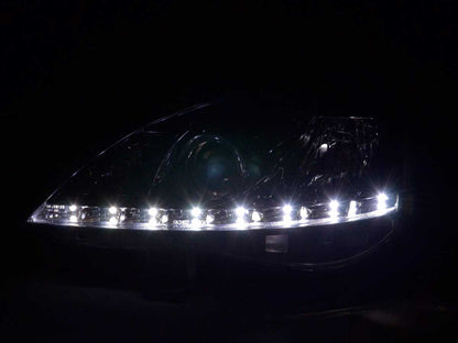 Scheinwerfer Set Daylight LED TFL-Optik Opel Corsa C Bj. 01-06 chrom