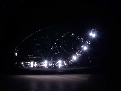 Scheinwerfer Set Daylight LED TFL-Optik Opel Corsa B Bj. 94-00 chrom