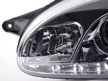 Scheinwerfer Set Daylight LED TFL-Optik Opel Corsa B Bj. 94-00 chrom