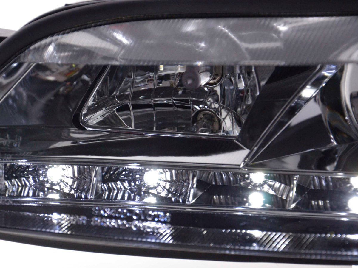 Scheinwerfer Set Daylight LED TFL-Optik Opel Vectra B Bj. 99-02 chrom
