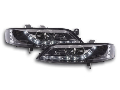 Scheinwerfer Set Daylight LED TFL-Optik Opel Vectra B Bj. 99-02 chrom