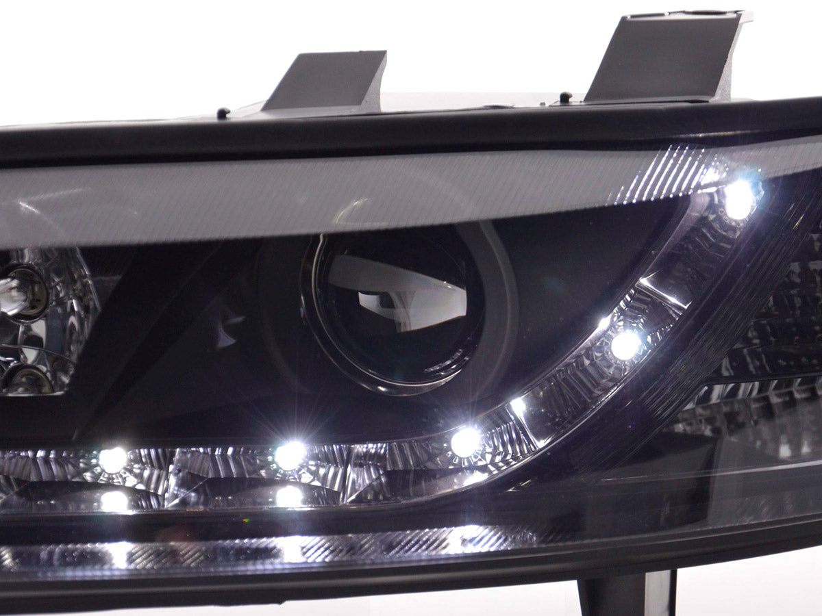 Scheinwerfer Set Daylight LED TFL-Optik Opel Vectra B Bj. 99-02 schwarz