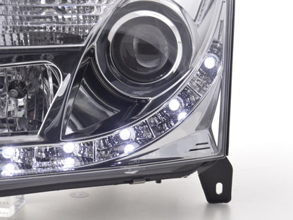Scheinwerfer Set Daylight LED TFL-Optik Opel Vectra C Bj. 02-05 chrom für Rechtslenker