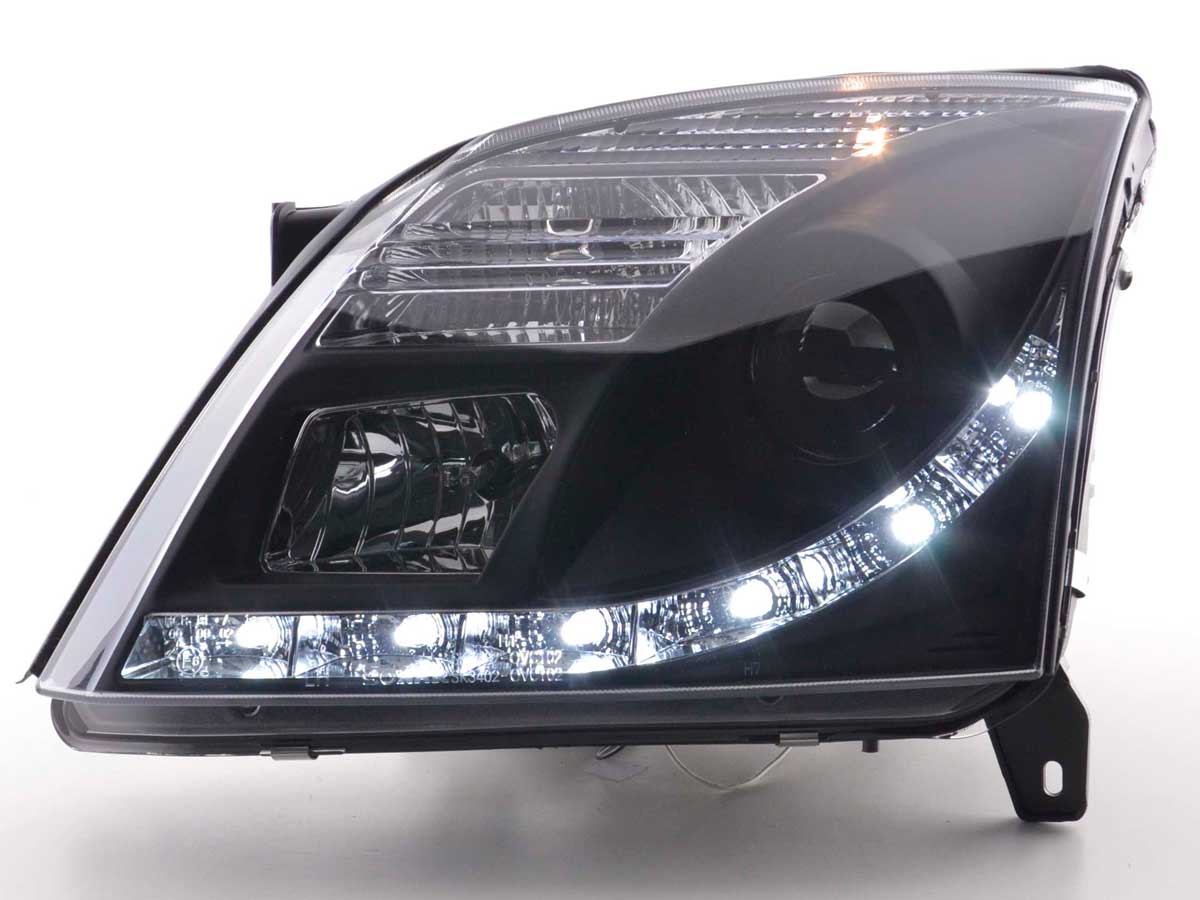 Scheinwerfer Set Daylight LED Tagfahrlicht Opel Vectra C Bj. 2002-2005 schwarz