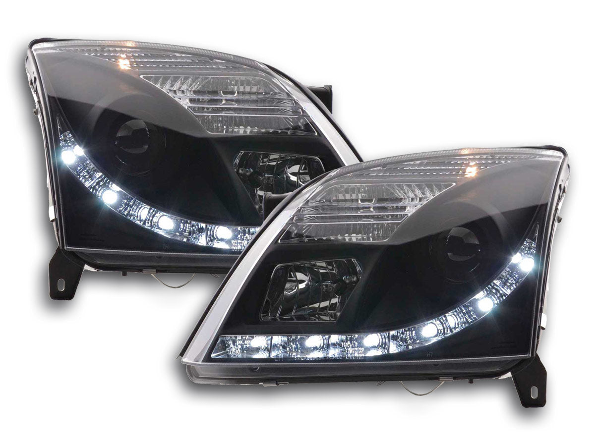 Scheinwerfer Set Daylight LED Tagfahrlicht Opel Vectra C Bj. 2002-2005 schwarz