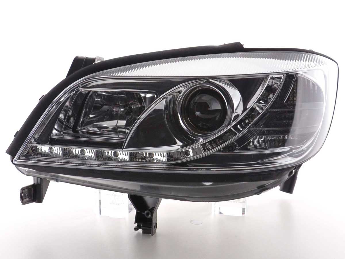 Scheinwerfer Set Daylight LED TFL-Optik Opel Zafira A Bj. 99-04 chrom