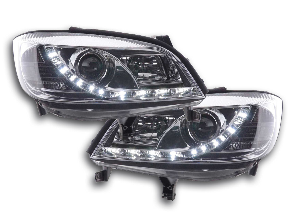 Scheinwerfer Set Daylight LED TFL-Optik Opel Zafira A Bj. 99-04 chrom