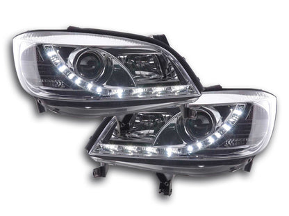 Scheinwerfer Set Daylight LED TFL-Optik Opel Zafira A Bj. 99-04 chrom
