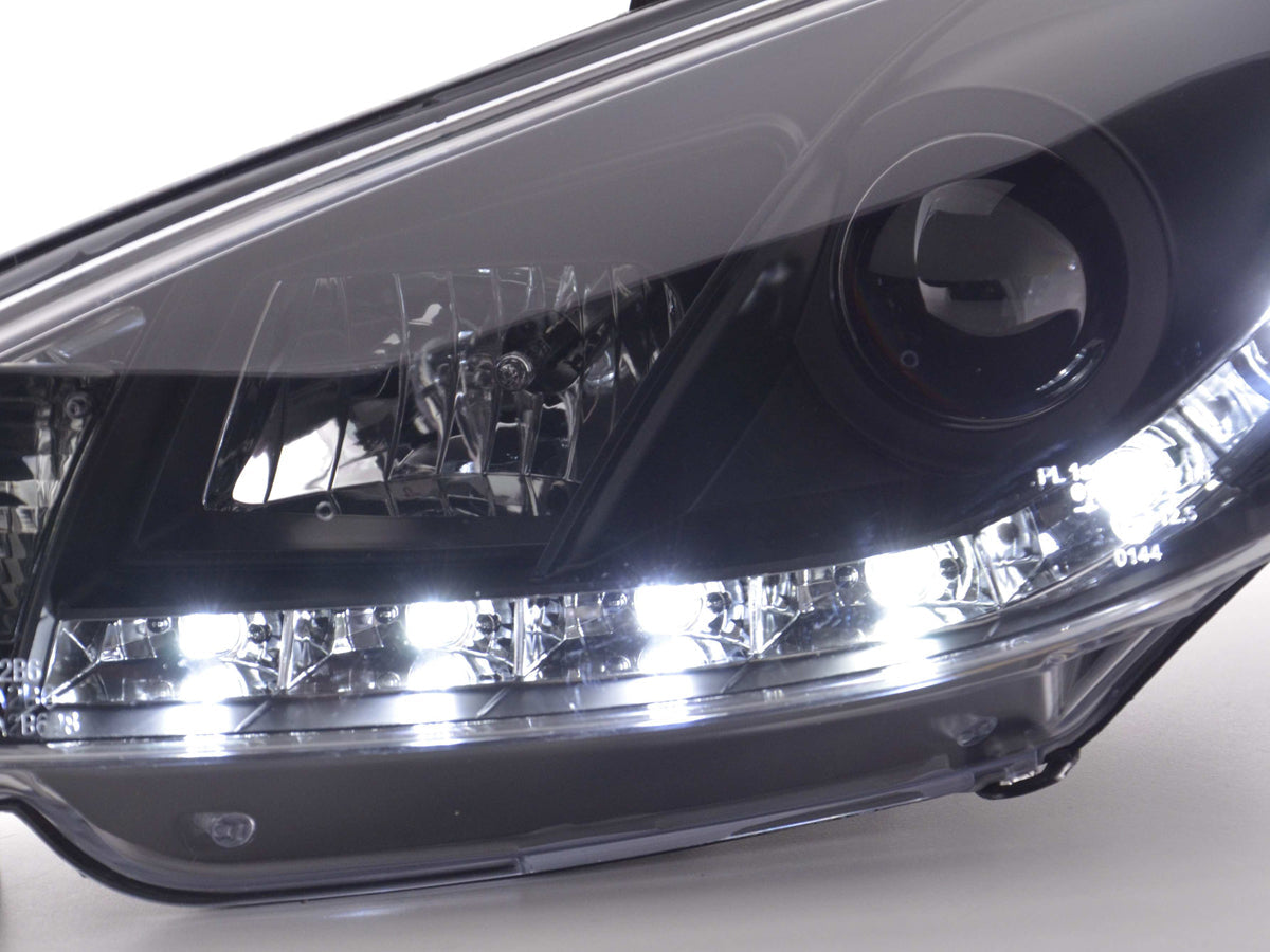 Scheinwerfer Set Daylight LED Tagfahrlicht Peugeot 206 Typ S16 Bj. 98- schwarz