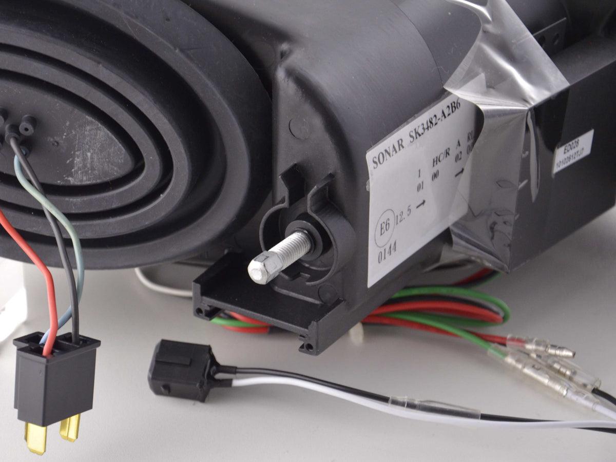 Scheinwerfer Set Daylight LED Tagfahrlicht Peugeot 206 Typ S16 Bj. 98- schwarz